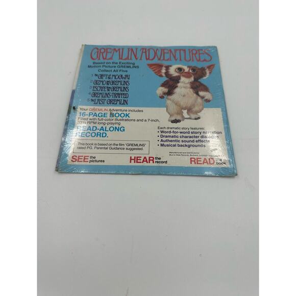 GREMLINS Book & Record The Last Gremlin Story 5 See Hear Read Sealed - Picture 2 of 2